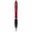 Stylo à bille Nash avec grip noir (encre noire) - Rouge / noir