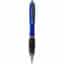 Stylo à bille Nash avec grip noir (encre noire) - Bleu / noir