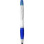 Stylo bille avec fonction stylet et surligneur Nash (encre noire) - Argent / bleu royal