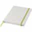 Carnet de notes blanc A5 Spectrum avec élastique de couleur - Blanc / citron vert