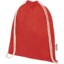Sac avec cordon Oregon en coton recyclé 140 g/m² certifié GRS - Rouge