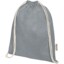 Sac avec cordon Oregon en coton recyclé 140 g/m² certifié GRS - Gris