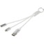 Câble de charge 4-en-1 Metal en aluminium recyclé avec porte-clés - Argent