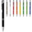 Stylo bille rétractable doux au toucher Moneta (encre noire) - Blanc