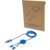 Câble 5 en 1 Alasia en aluminium et plastique recyclés de 150 cm pour la synchronisation des données et la charge rapide de 2 - Bleu royal
