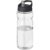 Bouteille de sport H2O Active® Eco Base 650ml couvercle bec verseur - Translucide / noir