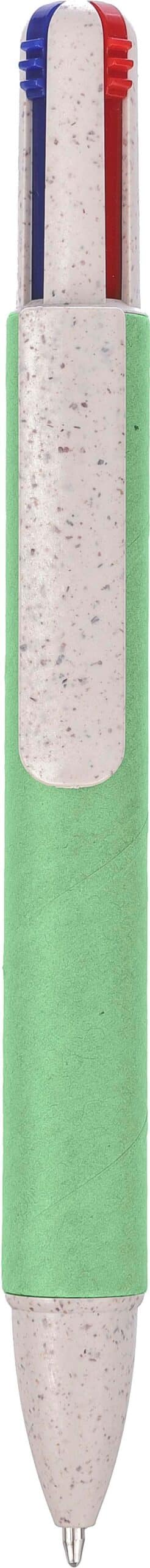 Stylo bille Deborah | Carton recyclé et paille de blé | 4 couleurs - Vert