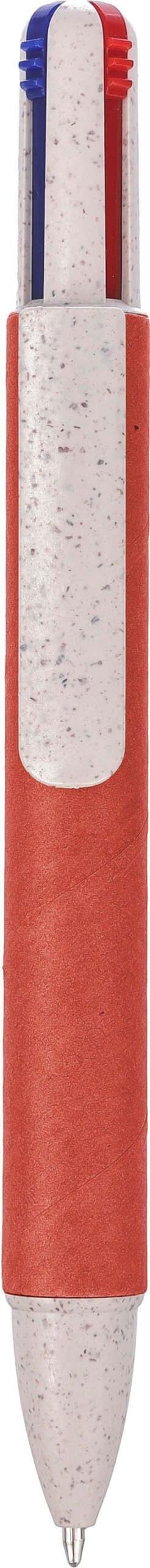 Stylo bille Deborah | Carton recyclé et paille de blé | 4 couleurs - Rouge