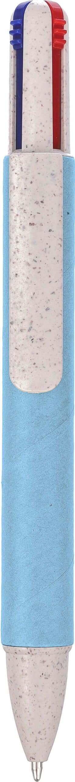 Stylo bille Deborah | Carton recyclé et paille de blé | 4 couleurs - Bleu clair