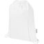 Sac de 5 L avec cordon Oregon Blend en coton recyclé 140 g/m² certifié GRS - Blanc