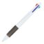 Stylo 4 couleurs avec grip - Blanc / noir