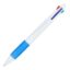 Stylo 4 couleurs avec grip - Blanc / bleu
