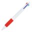 Stylo 4 couleurs avec grip - Blanc / rouge