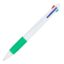Stylo 4 couleurs avec grip - Blanc / vert
